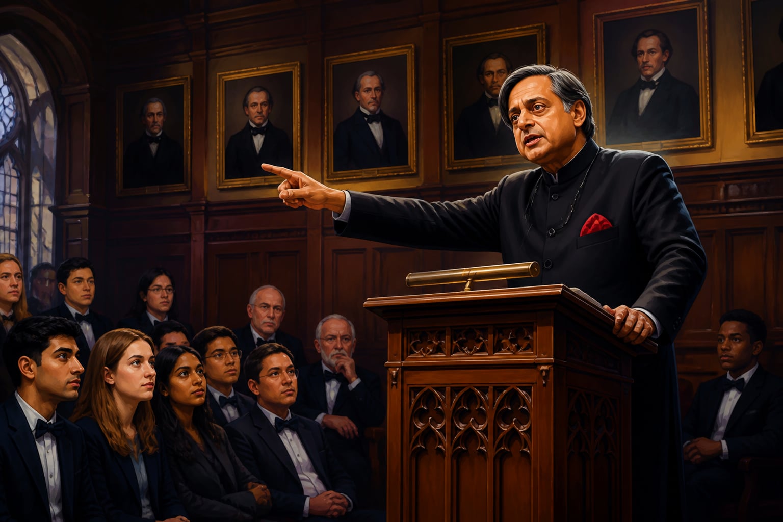 Shashi Tharoor at the 2015 Oxford Union reparations debate