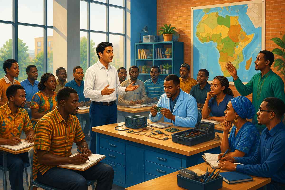 Indian instructor leading an ITEC training session