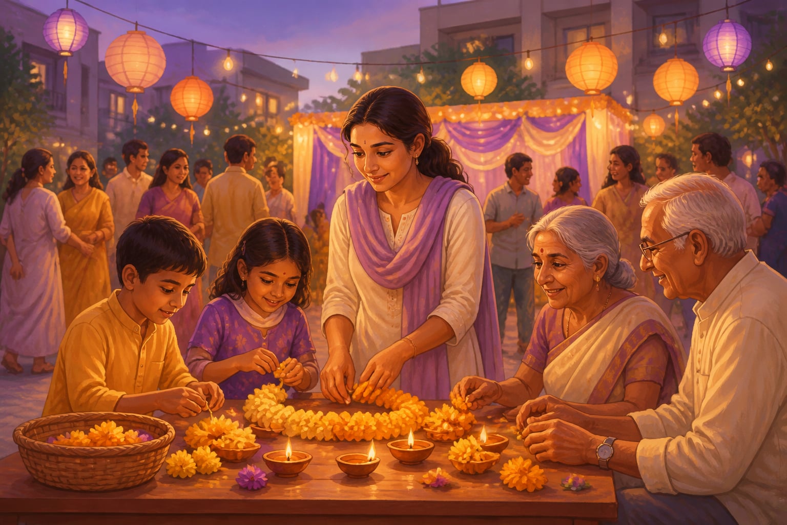 A tritiya prakriti volunteer helping organise a neighborhood festival