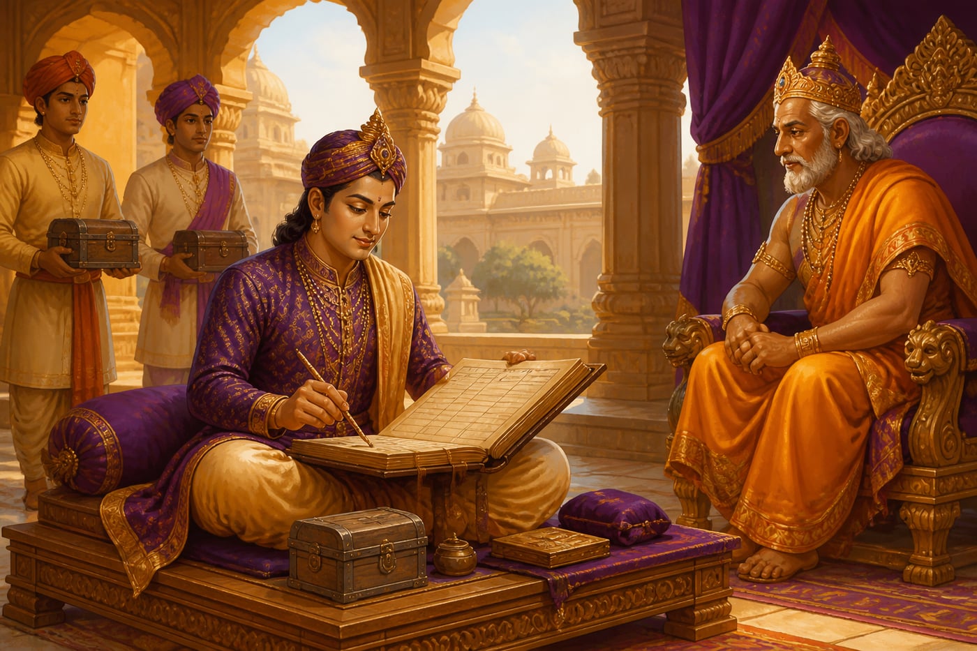 A tritiya prakriti court official trusted with the royal treasury