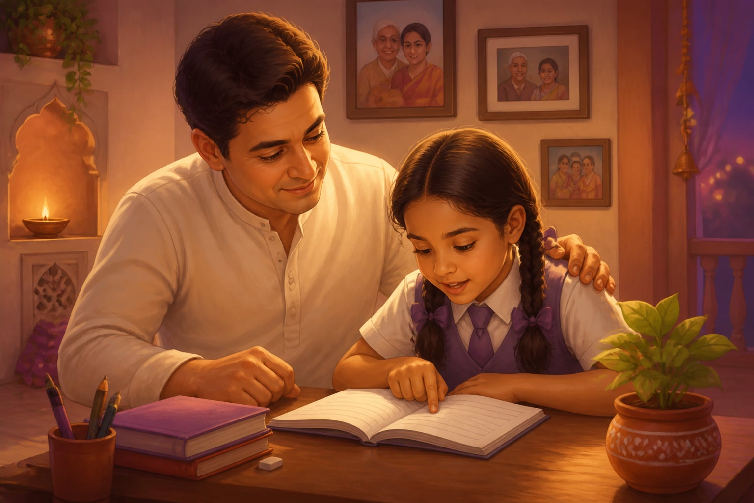 A tritiya prakriti uncle mentoring his young niece at home