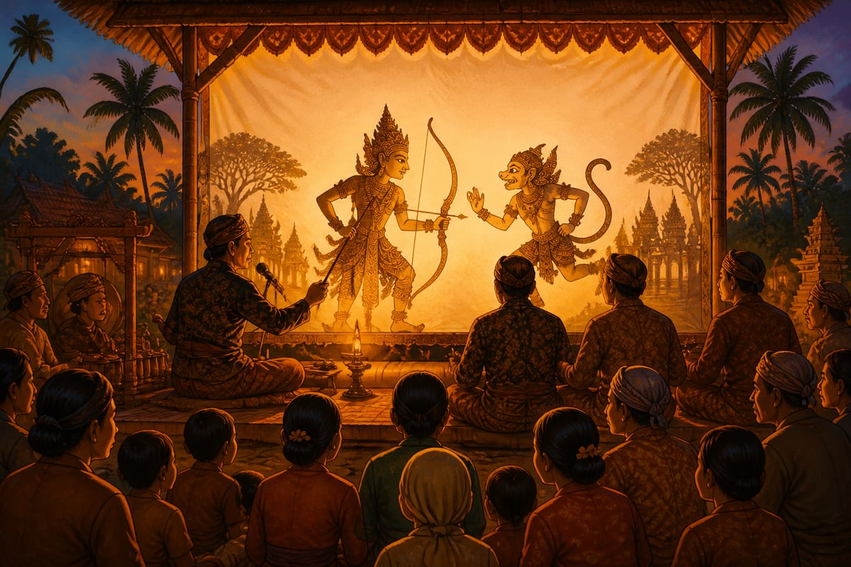 Javanese wayang kulit performs the Ramayana