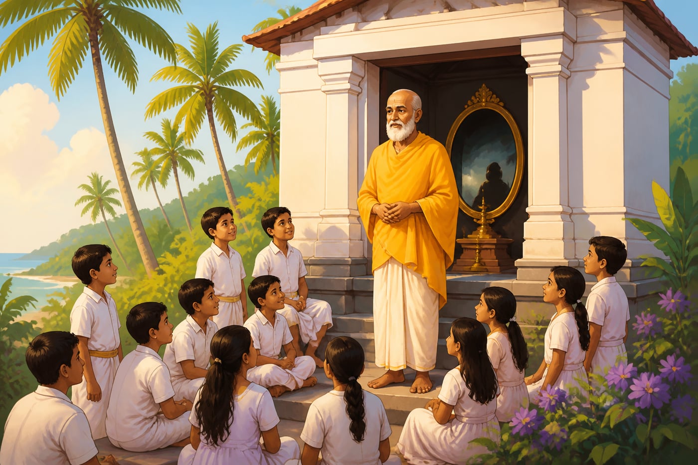 Narayana Guru consecrates a temple in Kerala