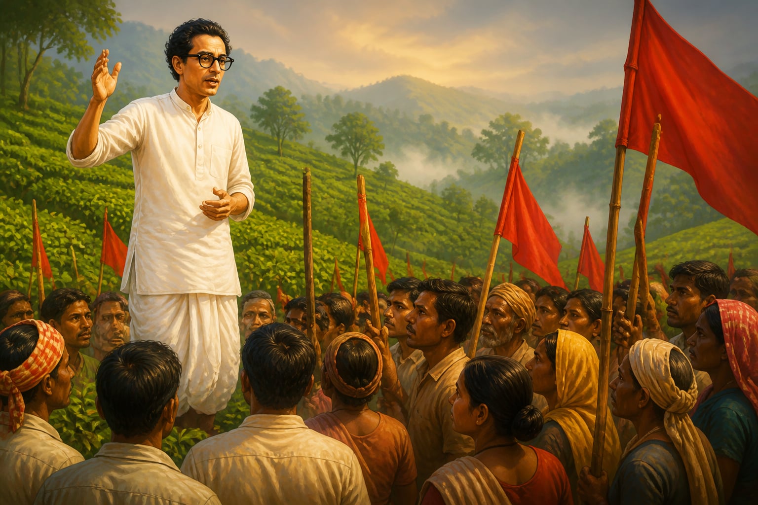 Charu Majumdar addressing Naxalbari peasants in May 1967 Bengal