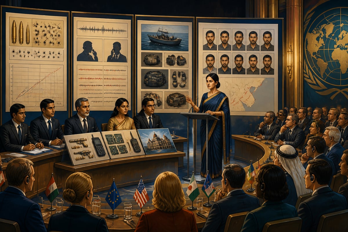 Indian team presenting the 26/11 dossier