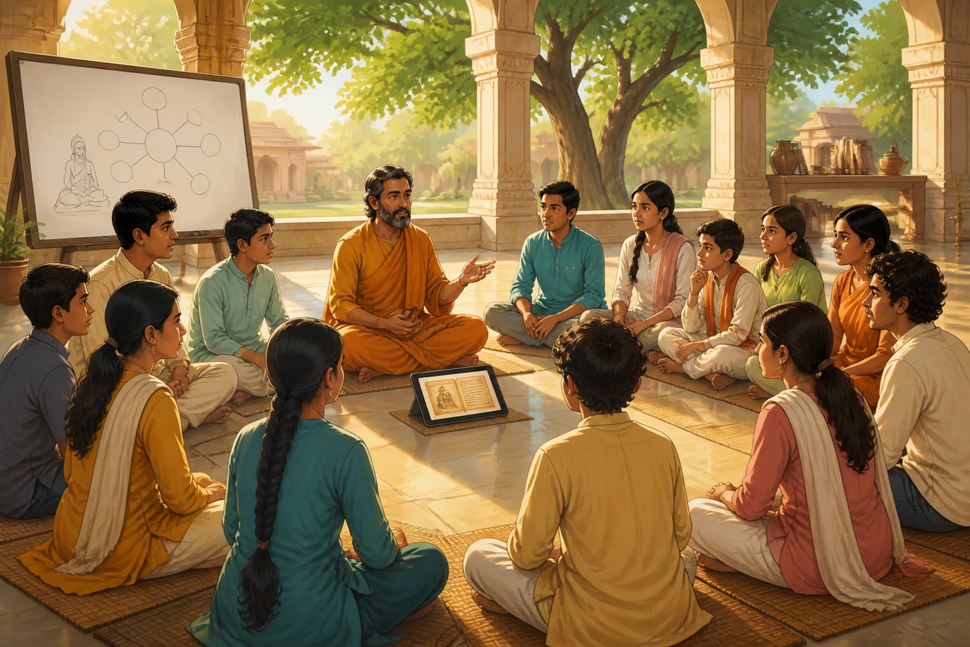 A modern Gurukul-Modern hybrid classroom in present-day India