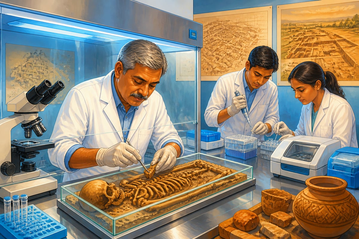 Vasant Shinde extracting ancient DNA at Deccan College Pune
