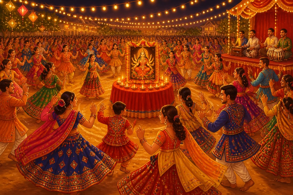 A vibrant Garba community festival overseas