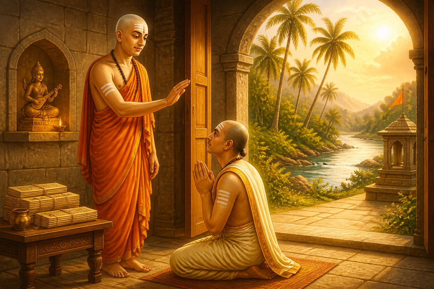 Shankaracharya establishing the Sringeri Sharada Peetham matha
