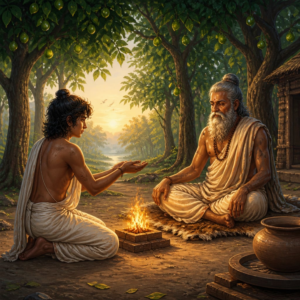 Bhrigu returning to his father Varuni