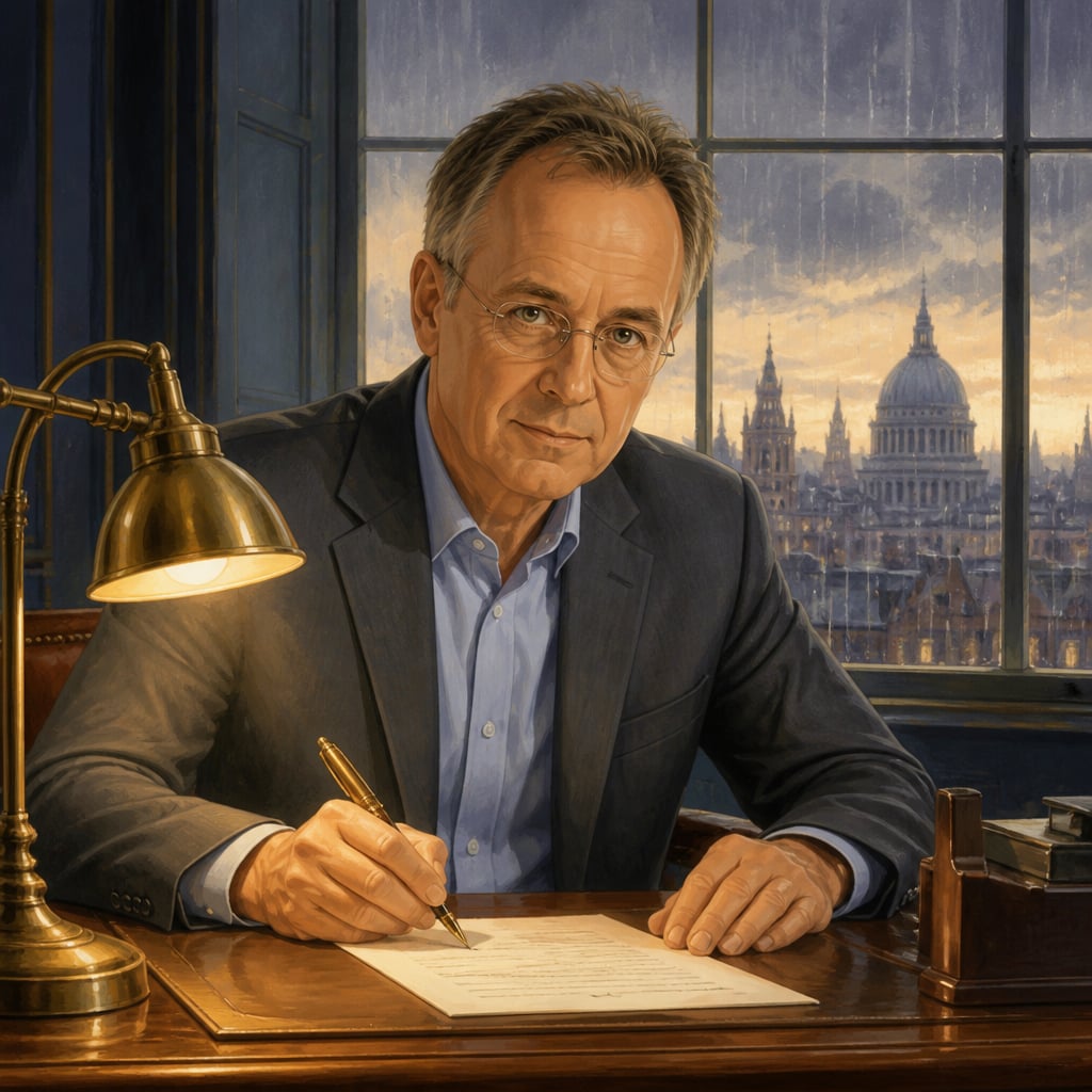 Richard Horton at his London desk signing The Lancet retraction notice