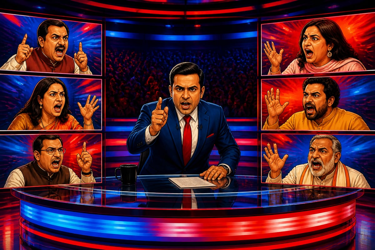 An Indian primetime news panel as architecture of the emotional hijack