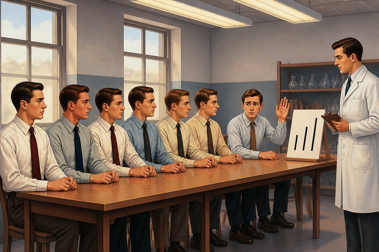 The Asch conformity experiment at Swarthmore in 1951
