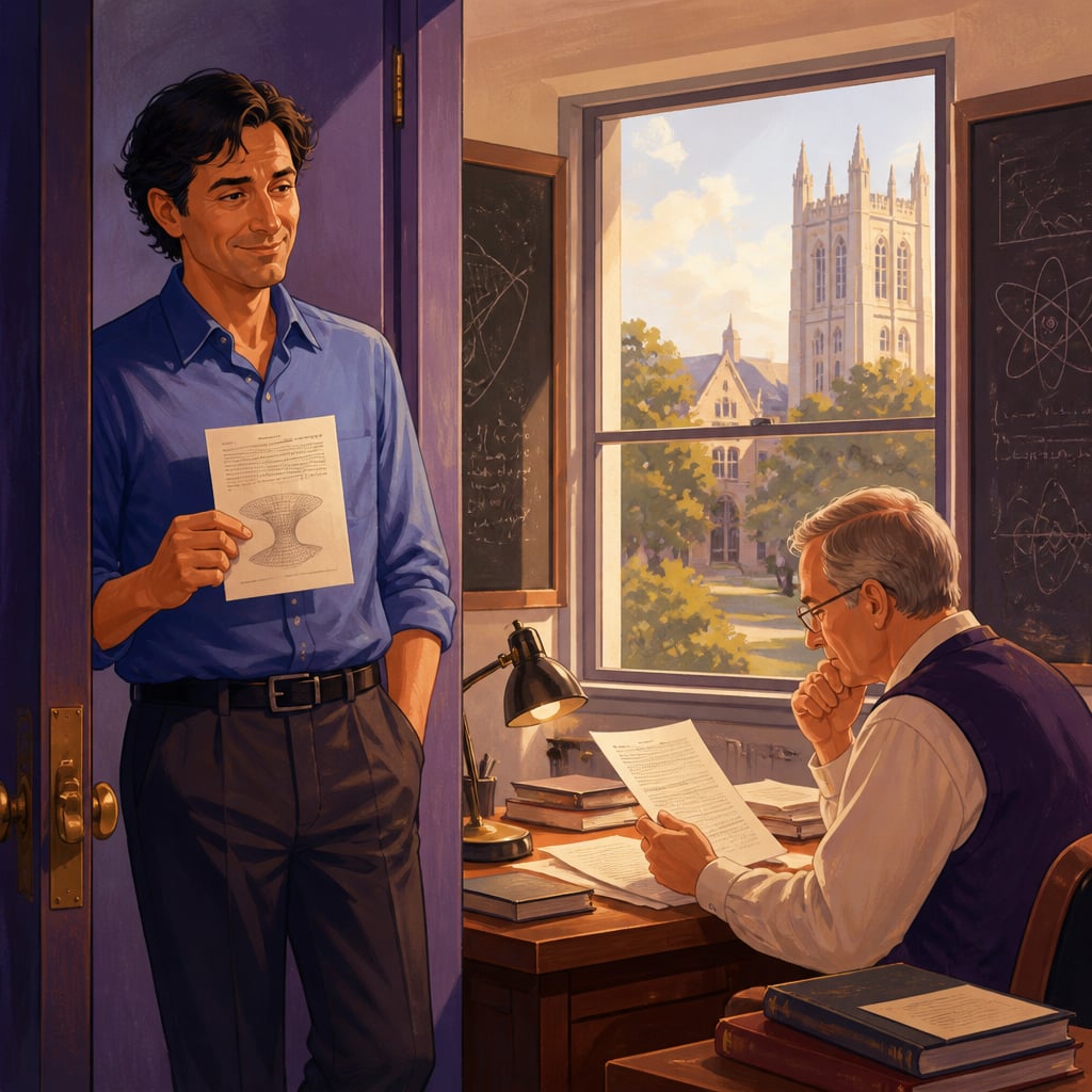 Alan Sokal at his physics office door