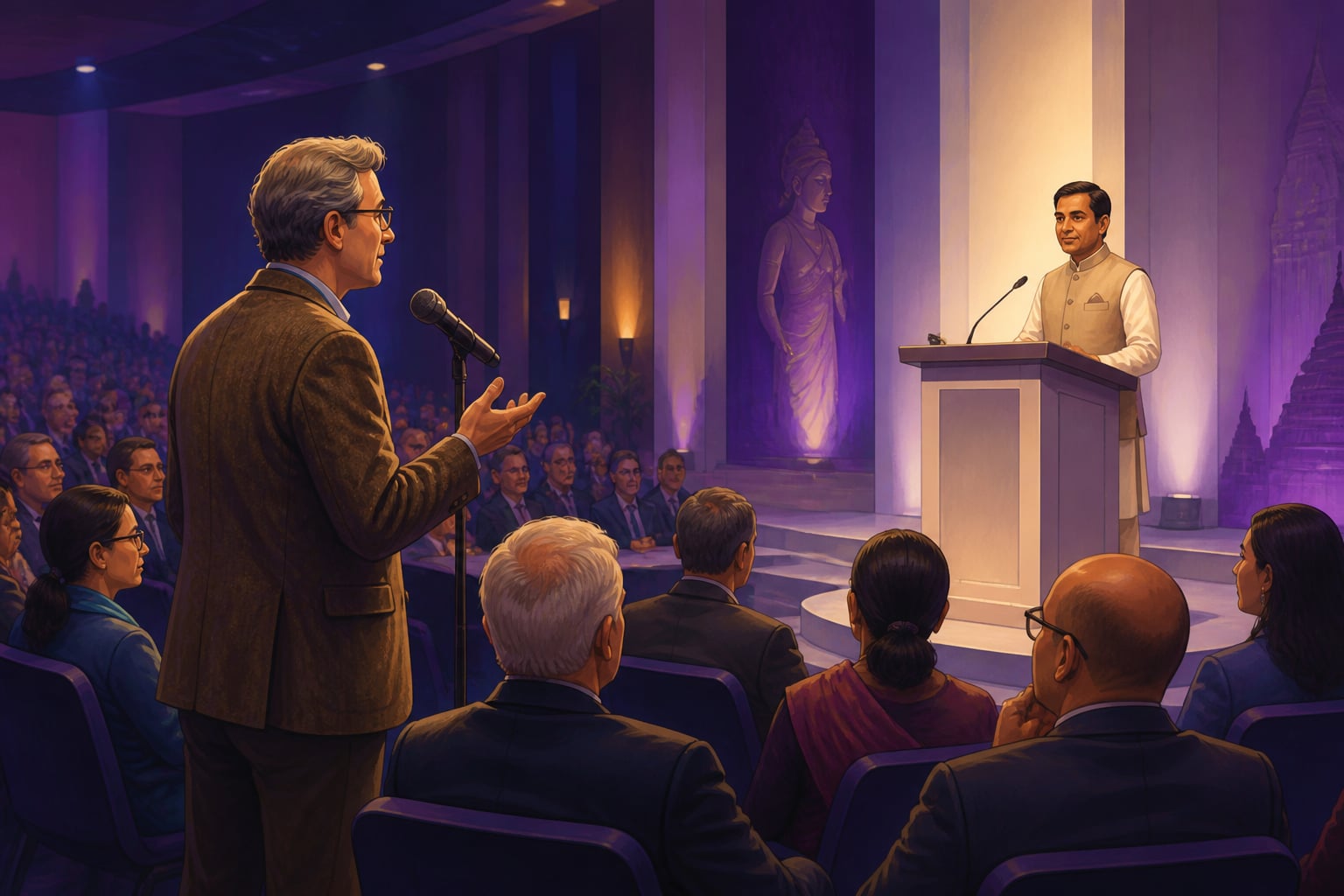 A polite Western academic sealioning at a conference Q&A