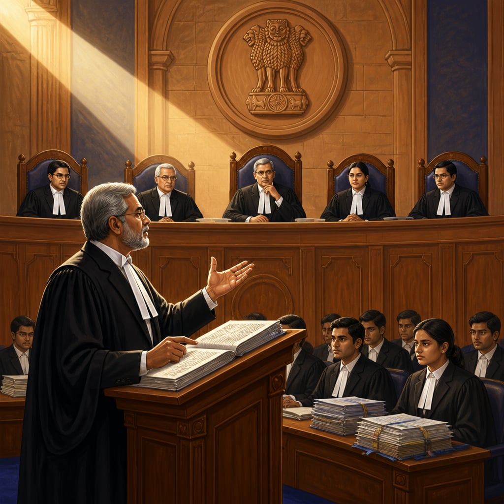 Senior advocate at the Supreme Court of India lectern