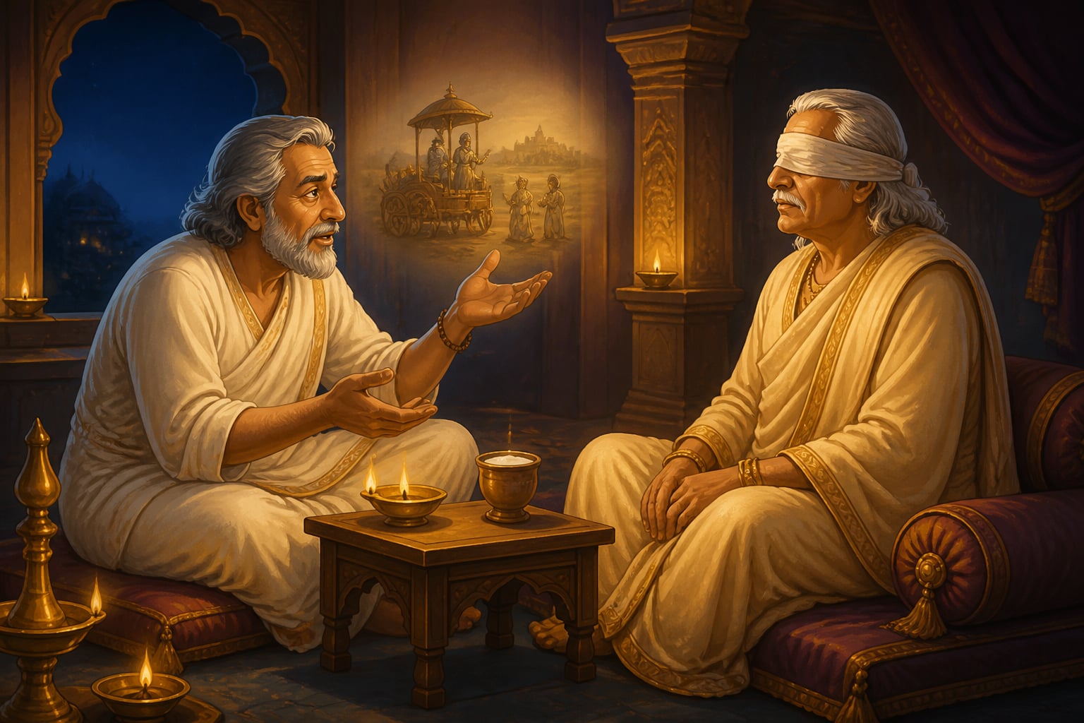 Vidura tells the man-in-the-well allegory to Dhritarashtra