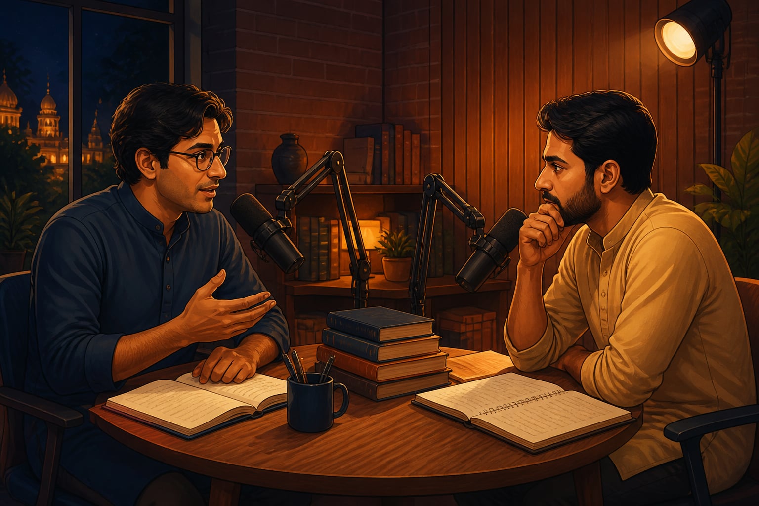 Two Indian scholars in deep three-hour podcast conversation