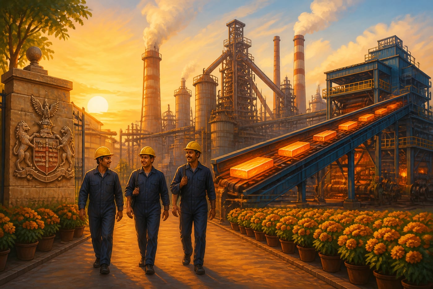 Tata Steel's Jamshedpur plant at sunrise