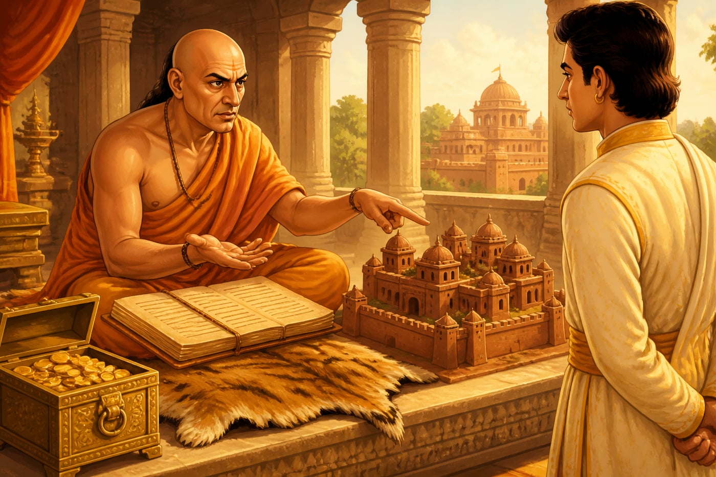 Kautilya teaching wealth as foundation of state