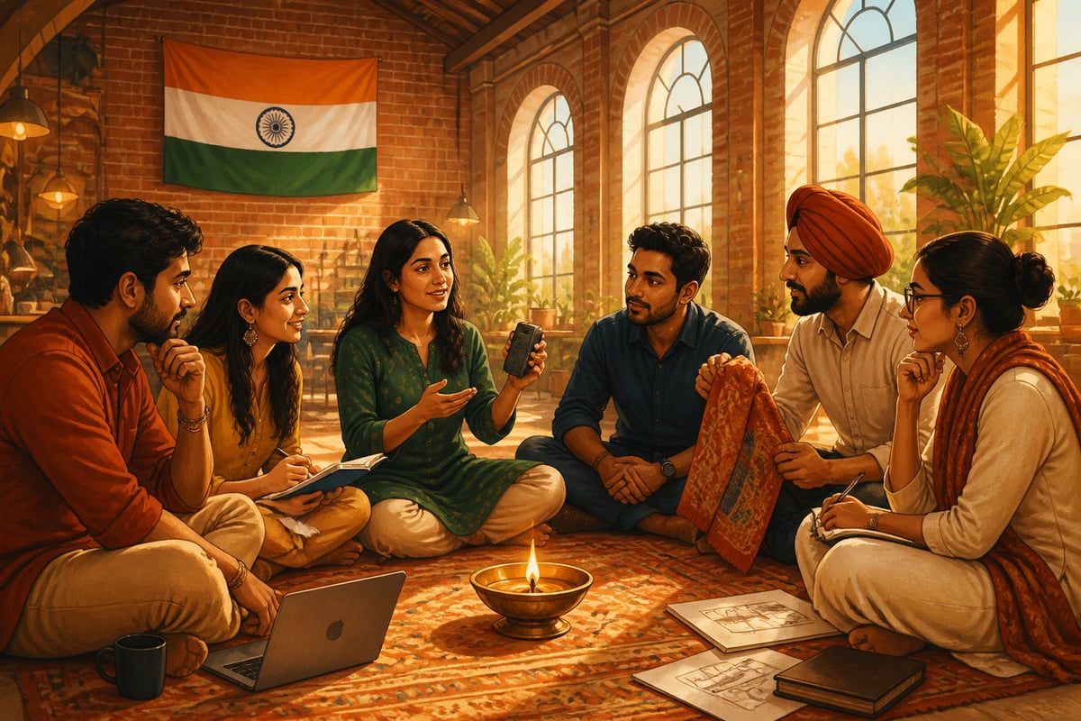 A diverse Startup India founders cohort gathering