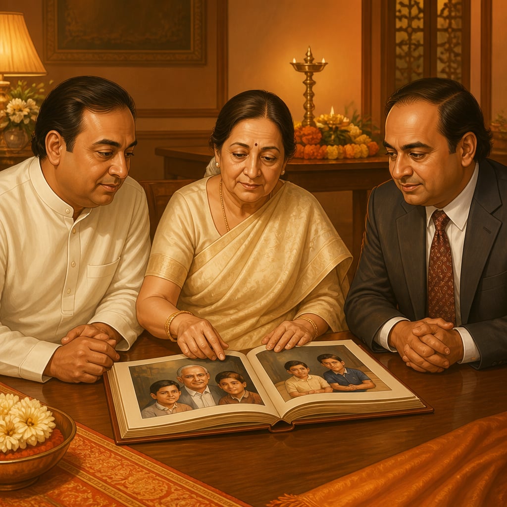 Kokilaben Ambani mediating Mukesh and Anil at home