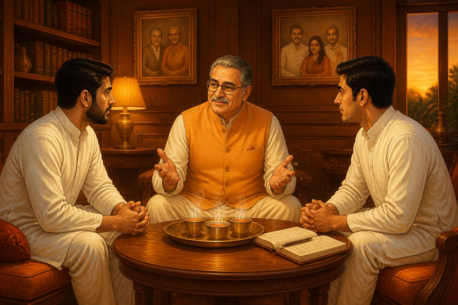 Senior uncle mediating sama between two brothers