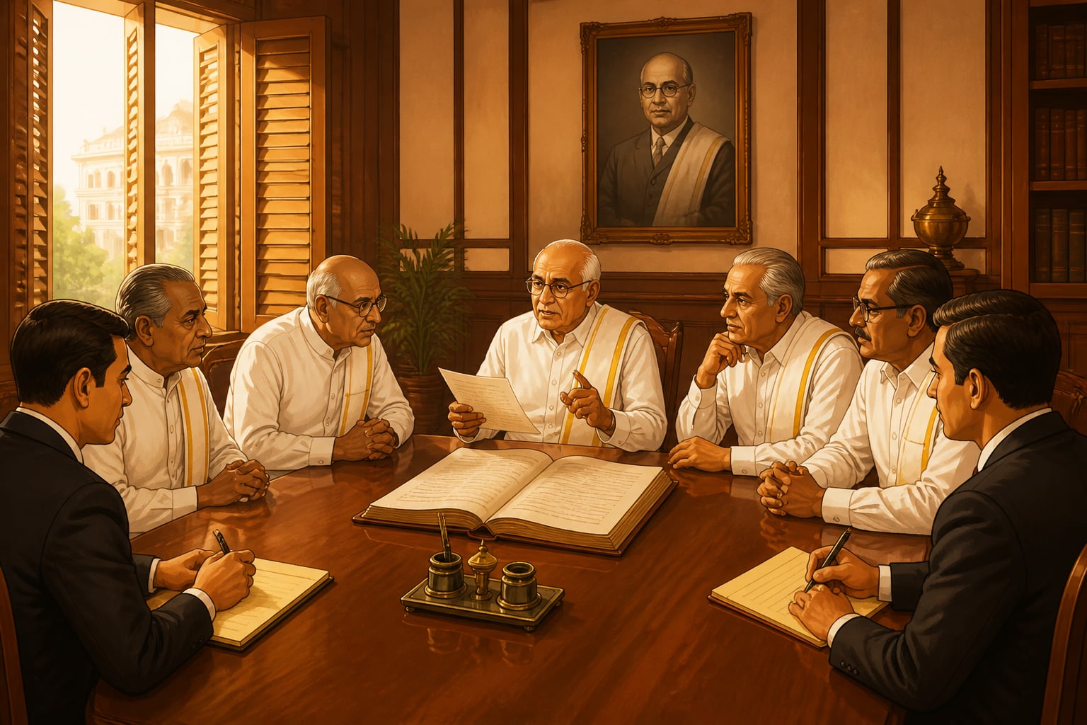 Murugappa elders drafting the 1950s family constitution