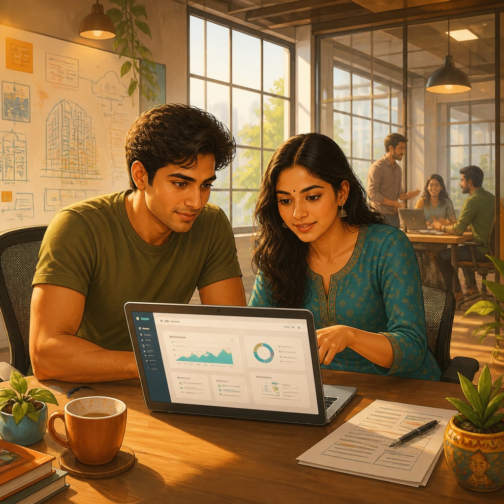 Two sibling co-founders at a Bengaluru SaaS startup