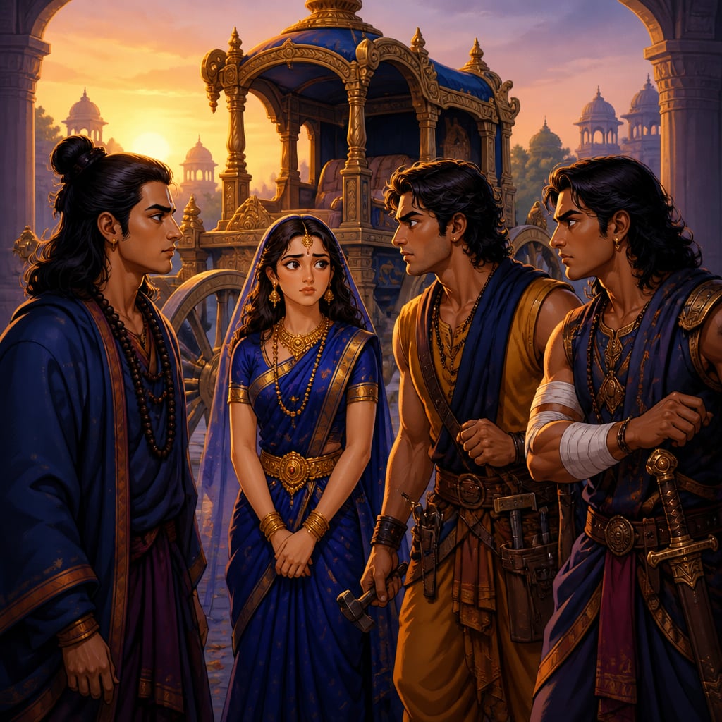 Somaprabha reunited with her three quarreling suitors
