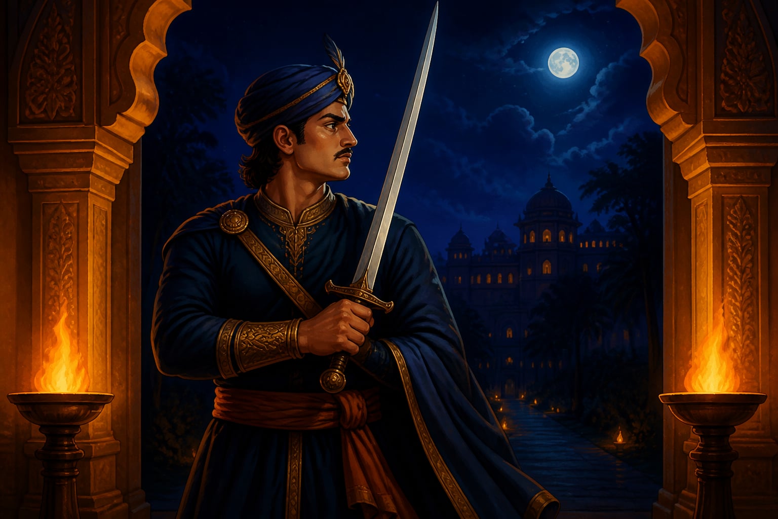 Khadgadhara stands guard at the threshold