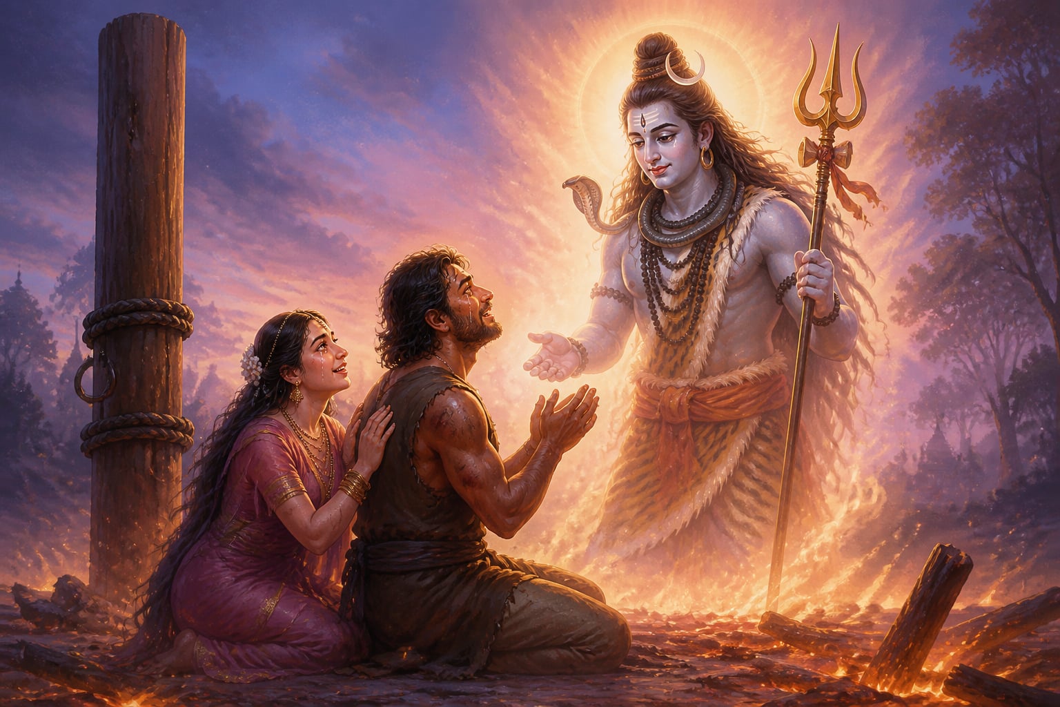 Shiva restoring the thief to life