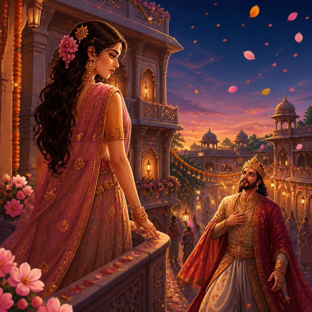 Unmadini on the rooftop as the king looks up
