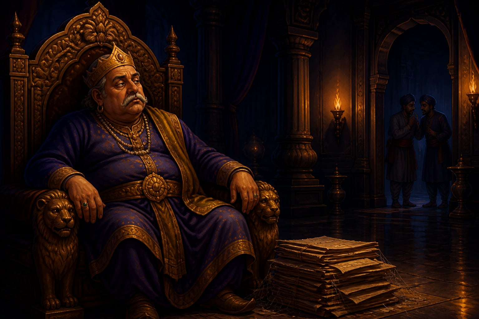 King Karnotpala blind on his throne