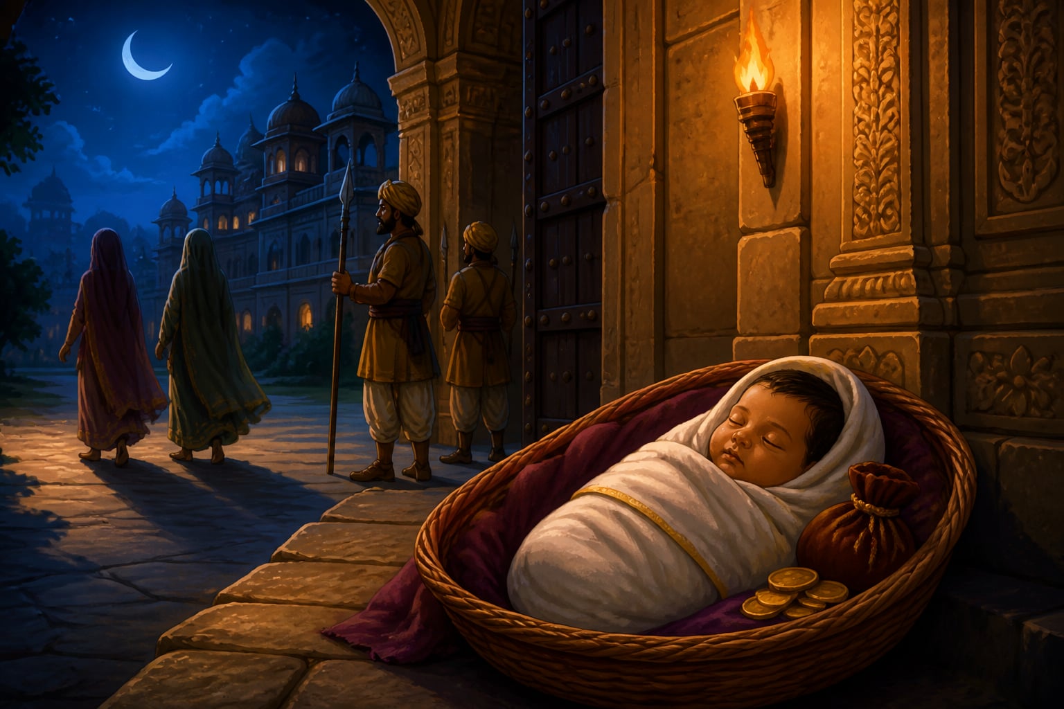The infant left at the childless king's palace gate