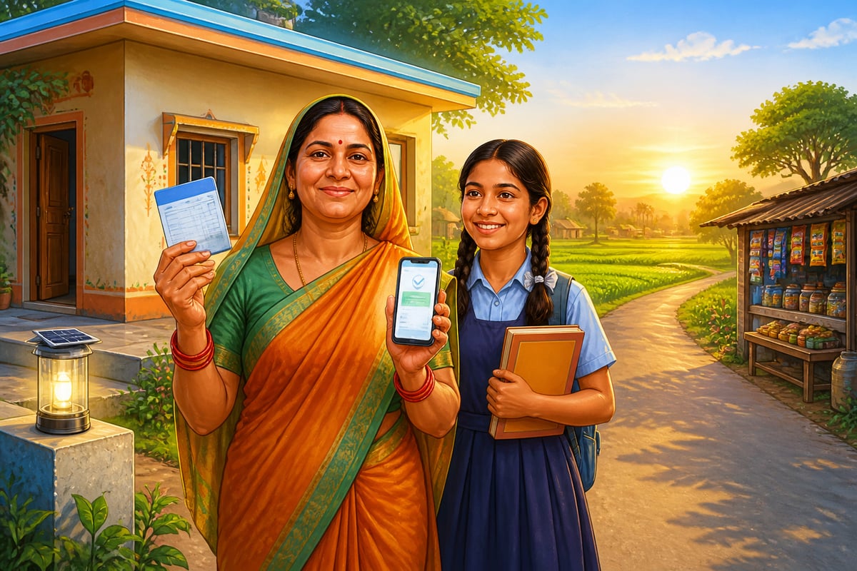 Indian rural family lifted by post-1991 reforms