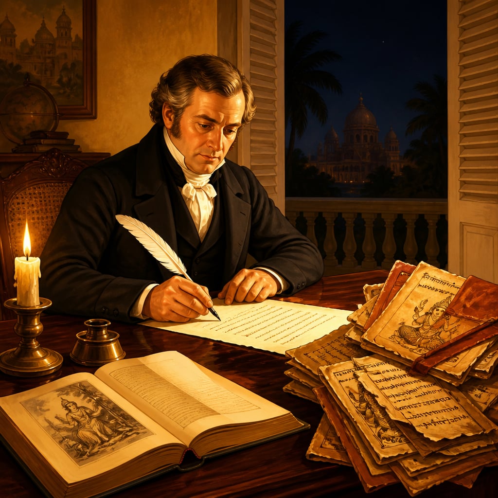 Macaulay drafting his Education Minute by candlelight in 1835