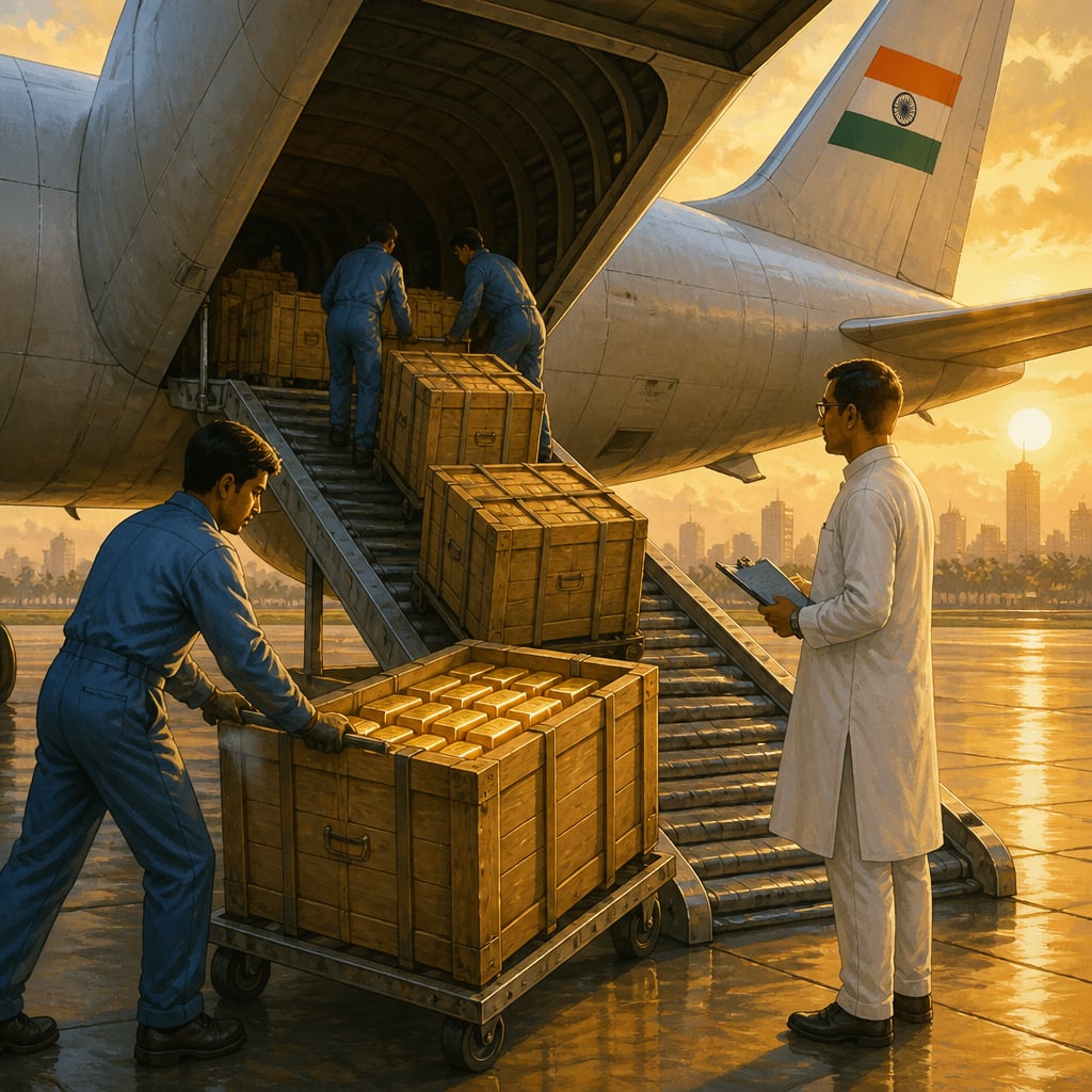 Gold loaded onto a cargo plane at Sahar Airport 1991