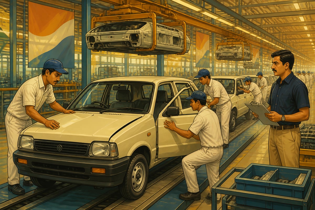 Maruti-Suzuki assembly line in Gurgaon mid-1990s