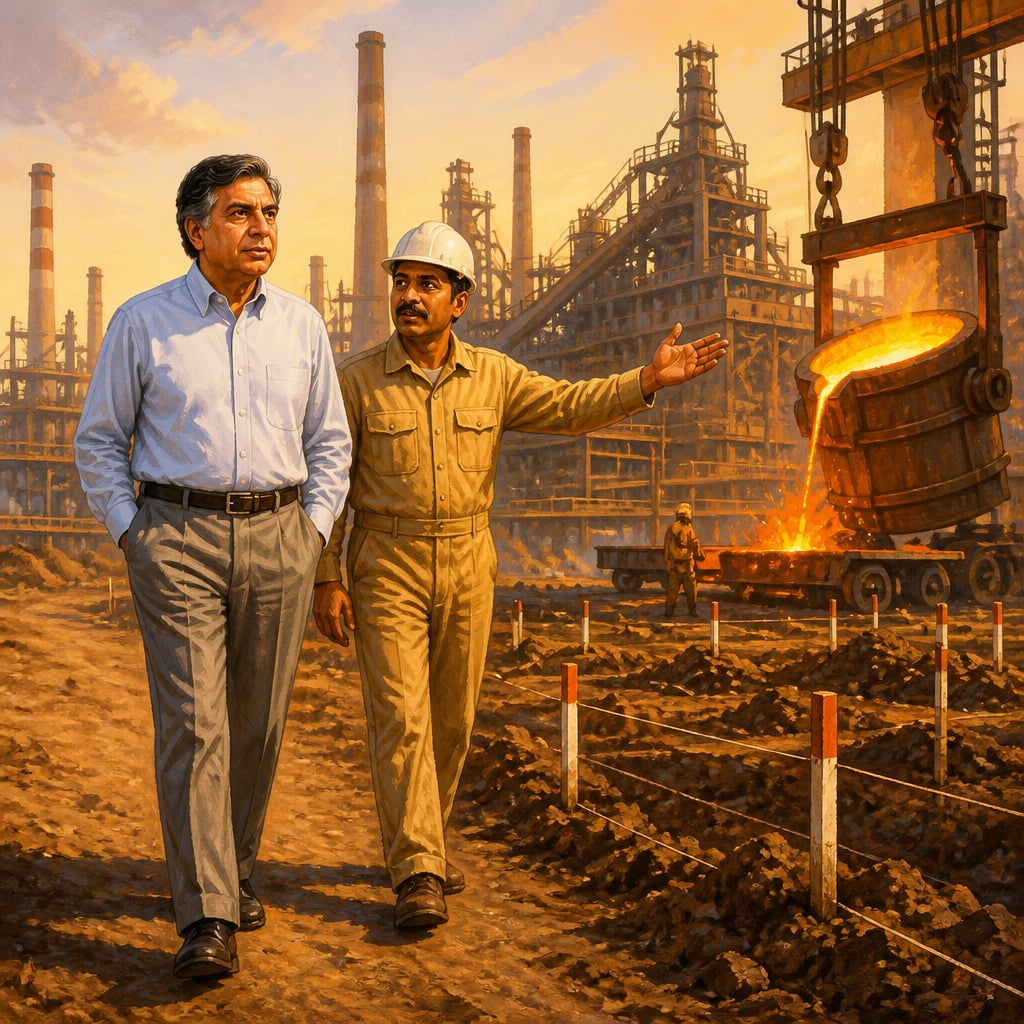 Ratan Tata at Tata Steel Jamshedpur expansion 1992