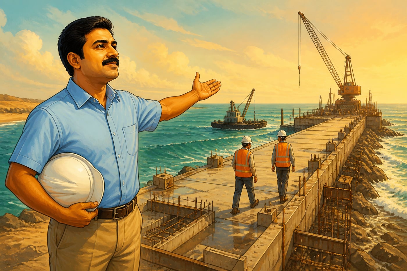 Gautam Adani at the Mundra Port construction site 1995
