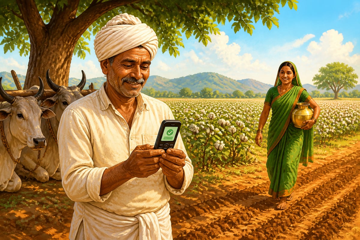Maharashtra farmer receiving a PM-KISAN credit notification