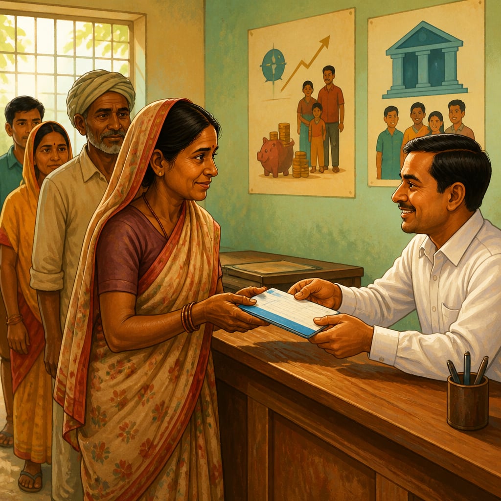 Ranjana Devi opening her first bank account in Bihar