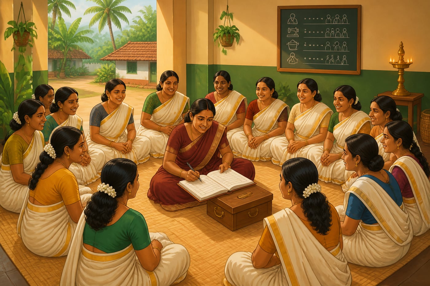 Kerala Kudumbashree time-bank meeting