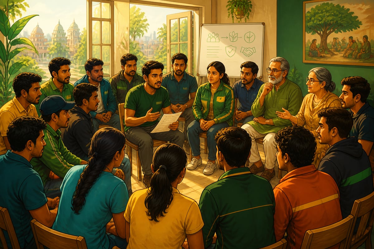 Platform worker cooperative meeting in Bengaluru