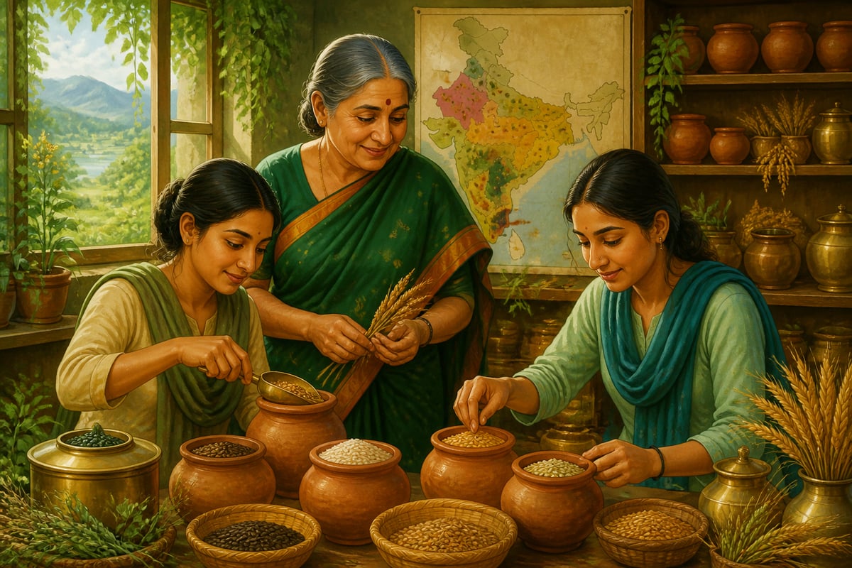Vandana Shiva at the Navdanya seed bank in Doon Valley