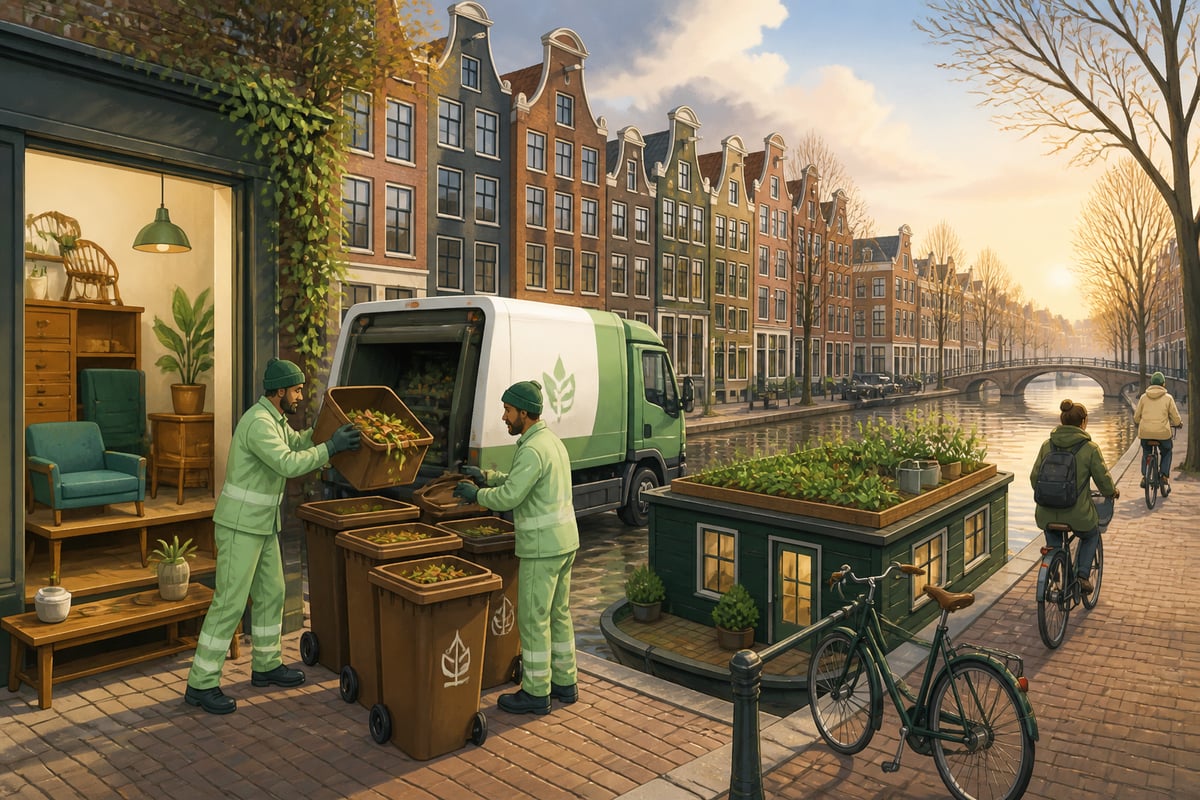 An Amsterdam canal street implementing circular-economy collection