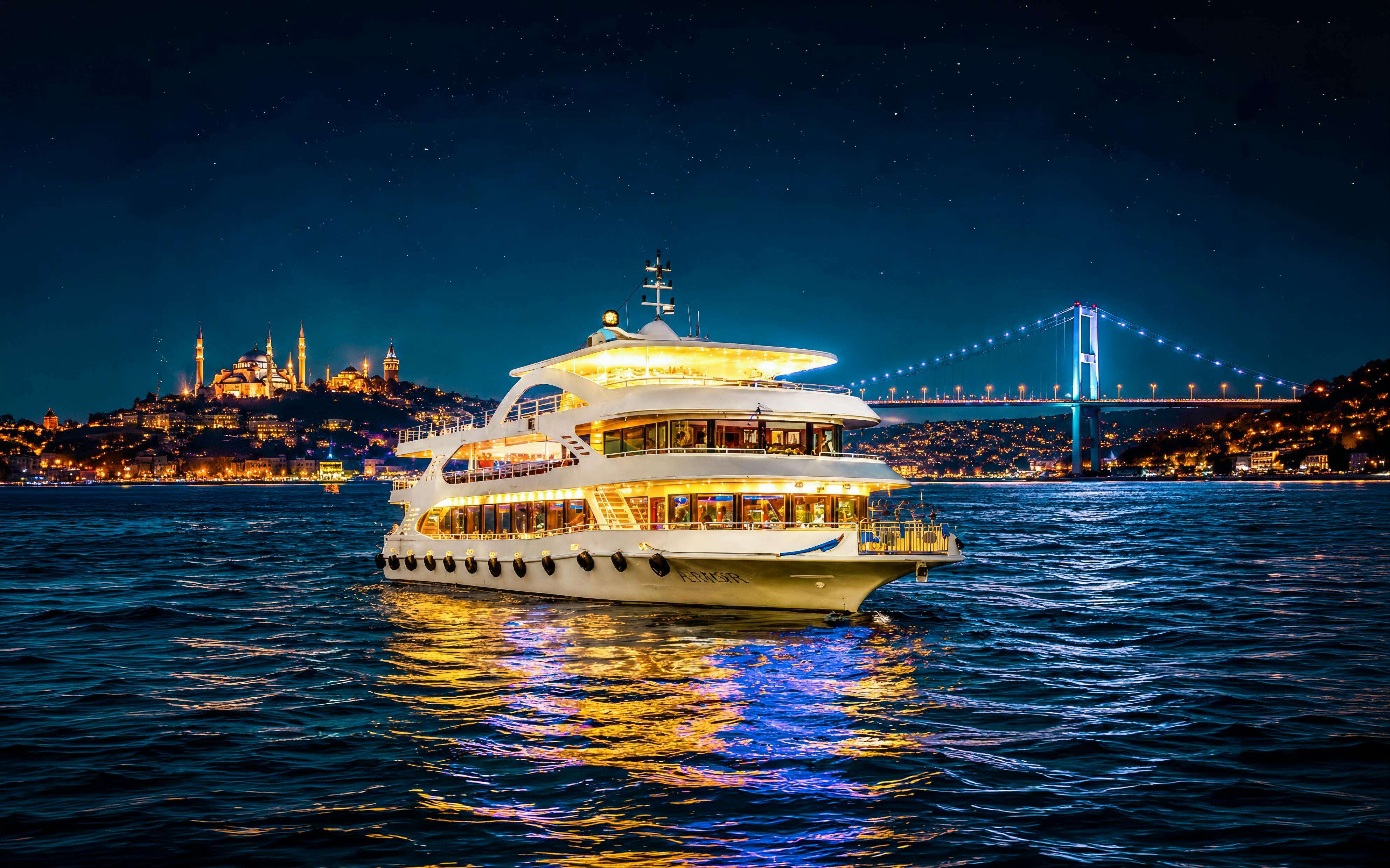 Bosphorus 4-Course Dinner Cruise with Live Show & Private Table Image 1