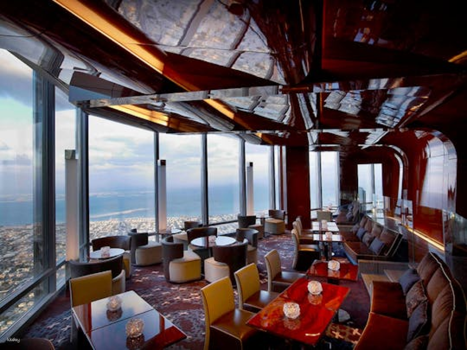 Burj Khalifa Atmosphere Restaurant dining and Dubai by night
