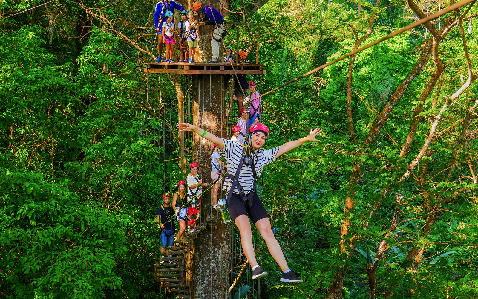 Hanuman World A+ Combo: 32 Zipline Platforms + Roller Zipline + Sky Walk + Meal with Round-Trip Transfers Image 1